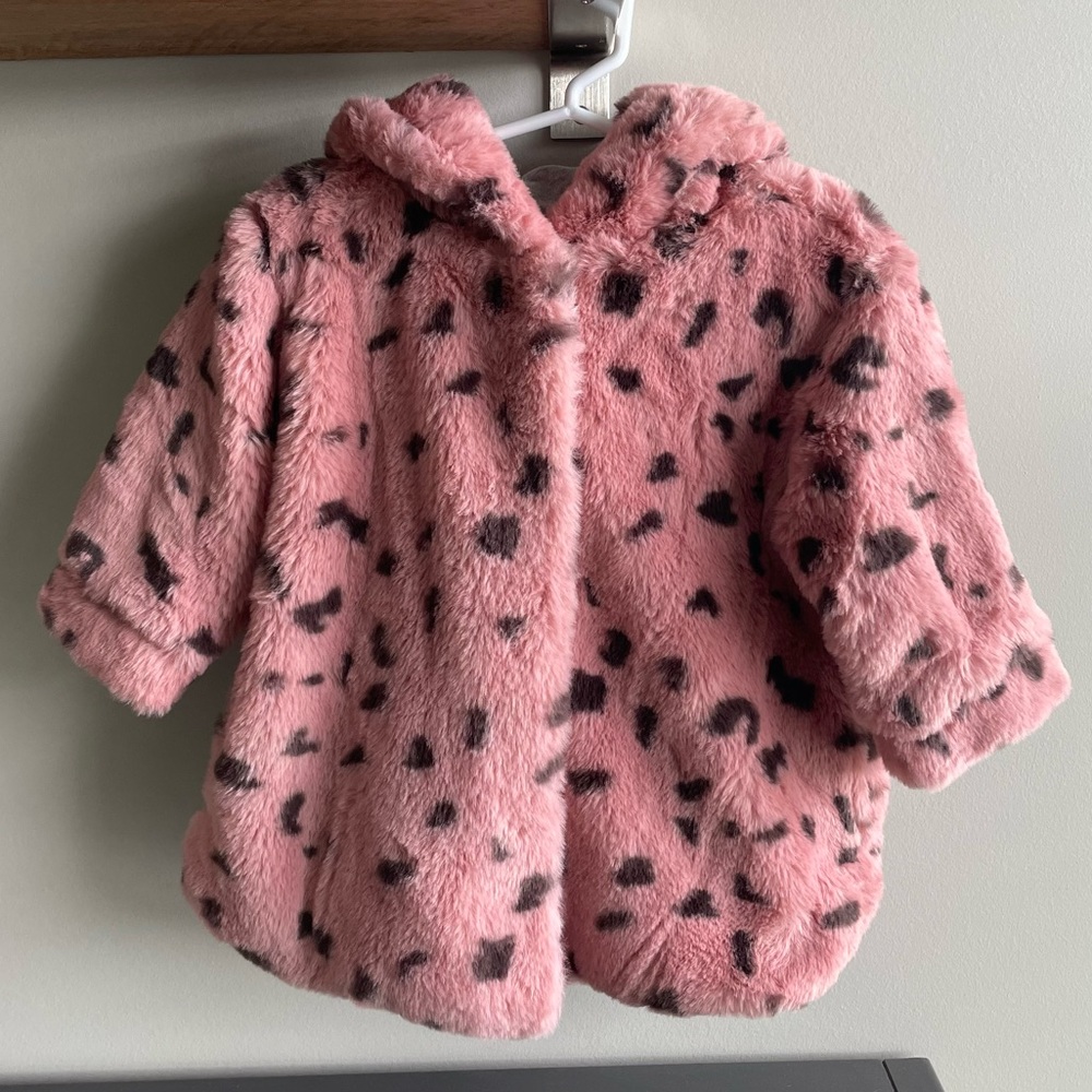 NEXT UK - Pink Faux Fur Toddler Jacket -  12-18 mnts - NWT